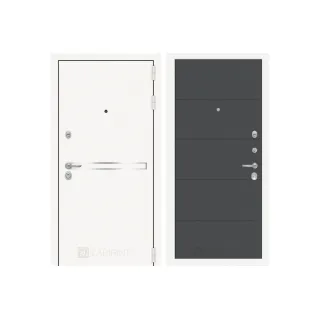 Входная белая дверь в квартиру Labirint Лайн WHITE 13 Графит софт