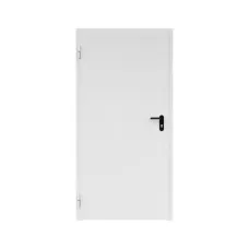 Дверь противопожарная металлическая ДПР-Олимп-01/60К сплошная, угло-торцевая коробка (0950-2025), левая, RAL 7035