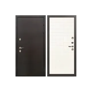 Входная металлическая дверь с терморазрывом Лекс Термо Сибирь 3К Ясень белый (панель №56)