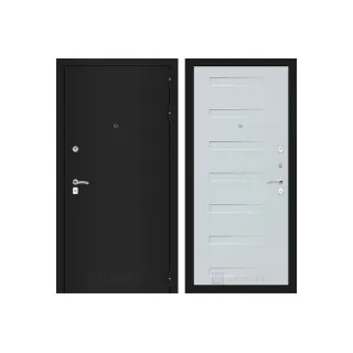 Входная дверь Labirint CLASSIC шагрень черная 14 - Дуб кантри белый горизонтальный