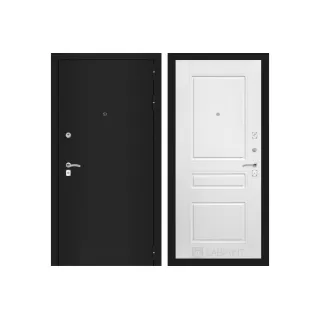 Входная дверь Labirint CLASSIC шагрень черная 03 - Белый софт
