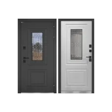 Входная дверь с терморазрывом Верса с окном и решеткой (терморазрыв)