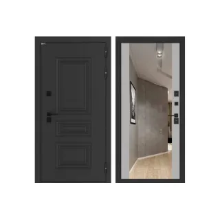 Входная дверь Аляска Лайт с Зеркалом Максимум - Грей софт