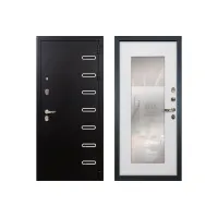 Металлическая дверь Лекс Витязь с зеркалом ясень белый ( панель №37)