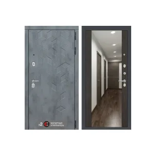 Входная дверь Labirint Бетон с зеркалом Максимум (цвет Венге)